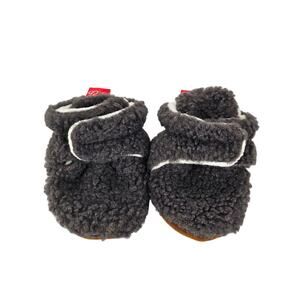 MY BABY FUZZY SHERPA NON-SLIP BABY SLIPPERS DARK GRAY SIZE 0-6 Months